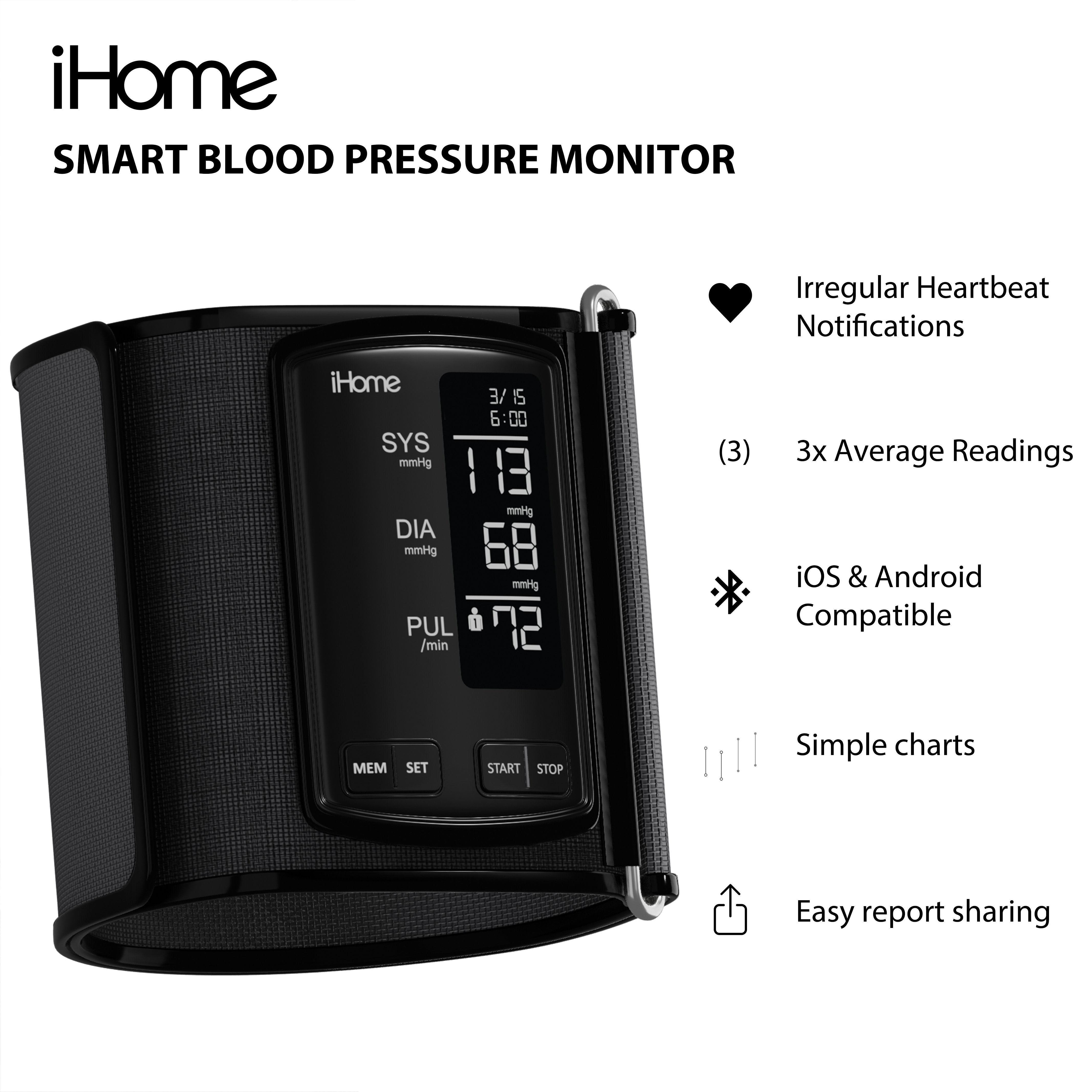 Smart Blood Pressure Monitor – iHome Health & Fitness