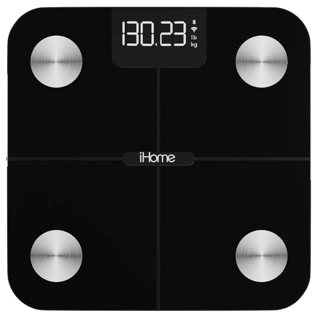 iHome Smart Scale 400 lbs Digital Bathroom Scale for Body Weight BMI Weighing, White, Size: One Size